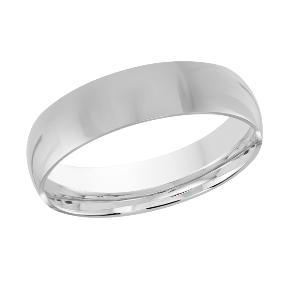6 mm white gold band with a classic polished finish