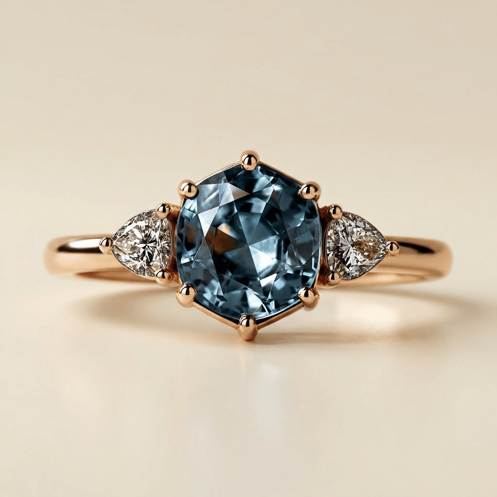 Blue Montana sapphire ring given as a meaningful gift