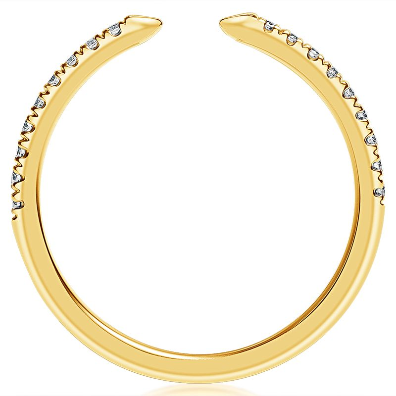 Yellow gold diamond shadow band, front view